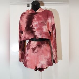 Tie-Dye Hoodie and Shorts Set